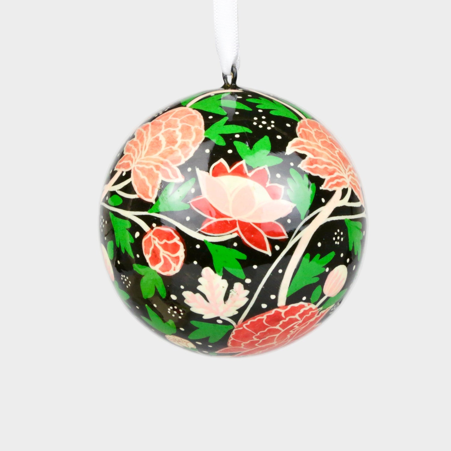 Decorative ornament with floral design on a plain background