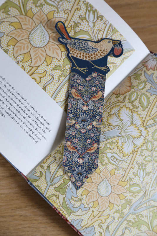 Strawberry Thief Leather Bookmark