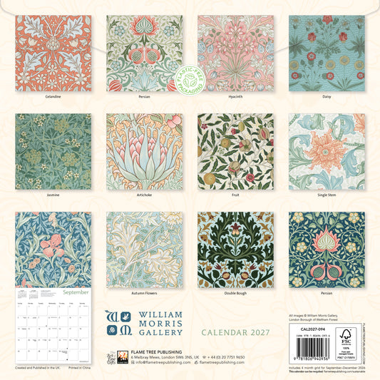 William Morris Gallery Wall Calendar 2027 Pre-Order