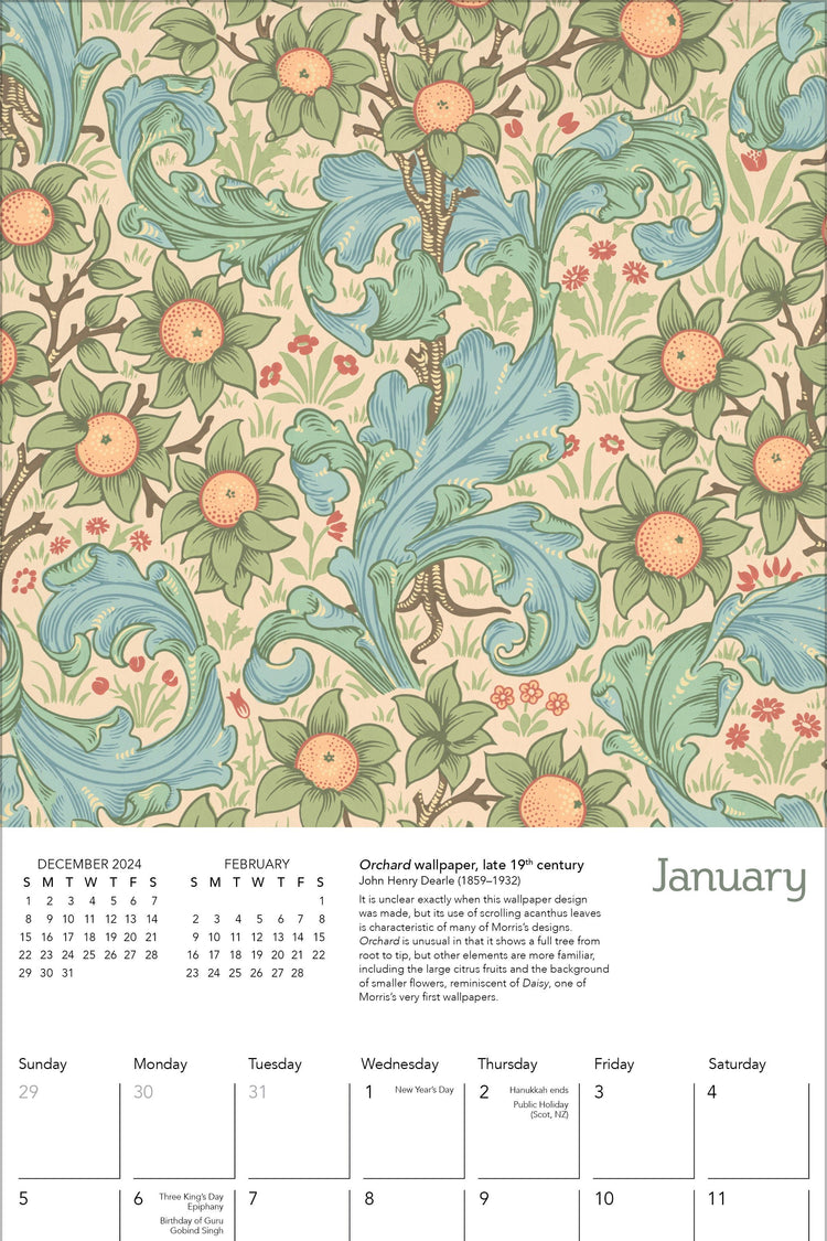 William Morris Gallery Mini Wall Calendar 2025