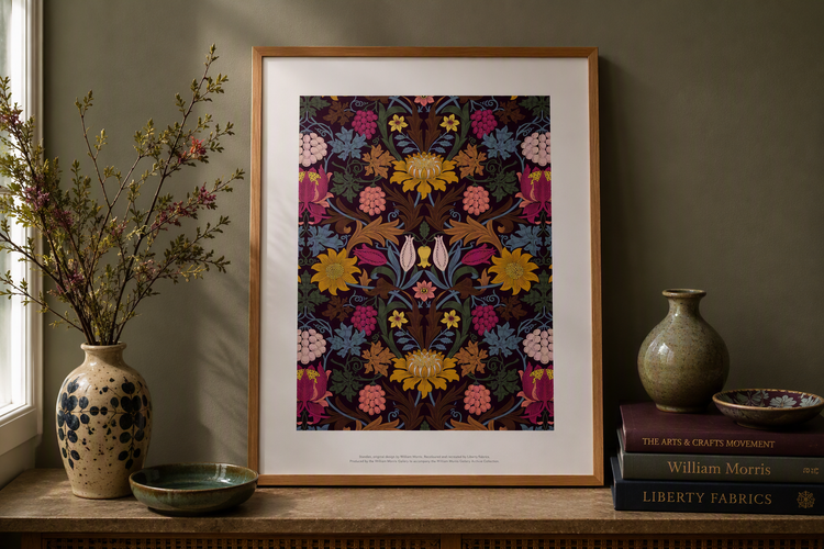 Burgundy Standen A3 Print for Liberty of London