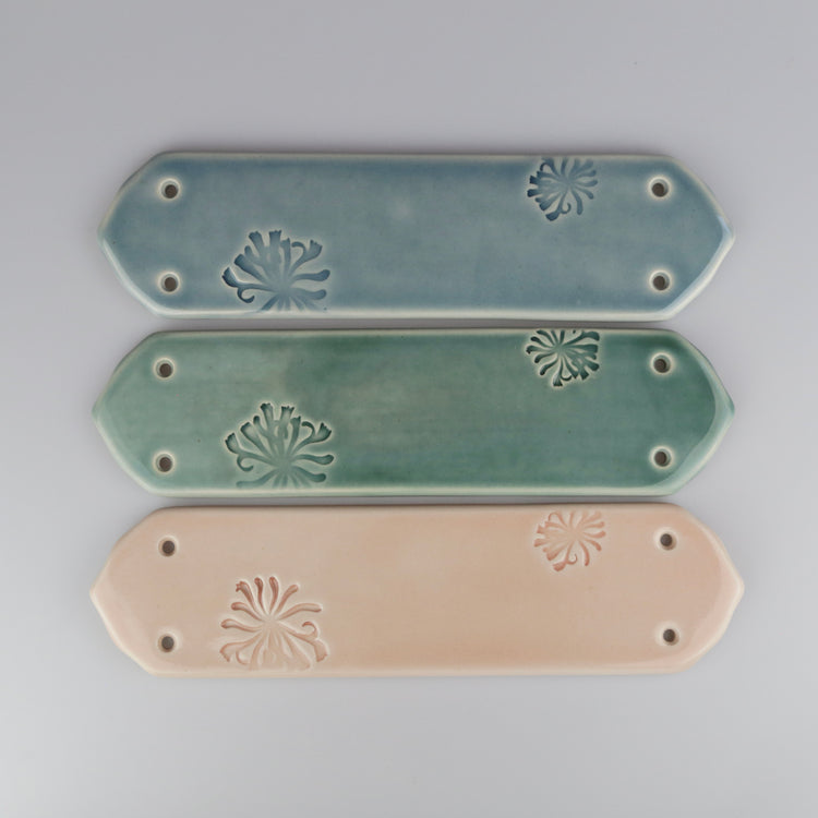 May Morris Honeysuckle Ceramic Fingerplates by Emma Lacey
