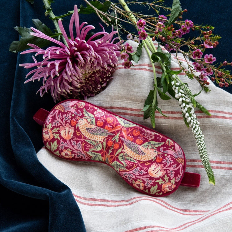 William Morris At Home Strawberry Thief Lavender Sleep Mask