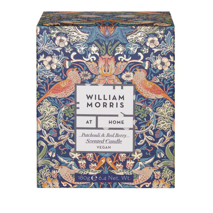 William Morris At Home Strawberry Thief Red Berry & Patchouli Candle