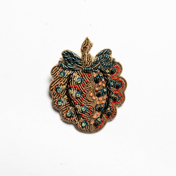 May Morris Inspired Hand Embroidered Heartsease  Brooch by Hand & Lock