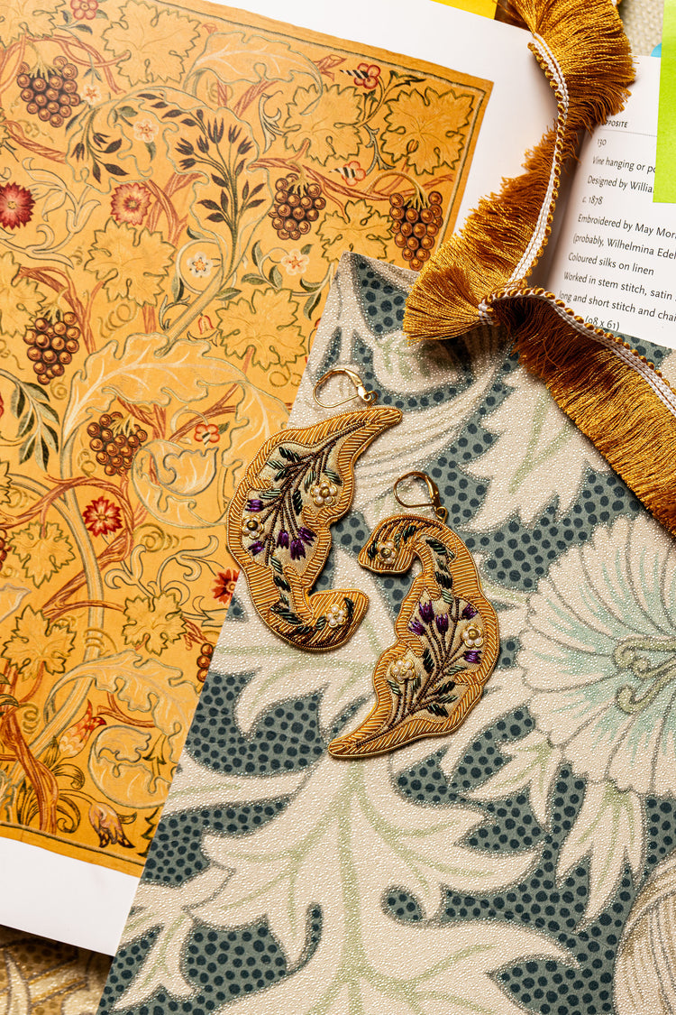 May Morris Inspired Earrings by Hand & Lock