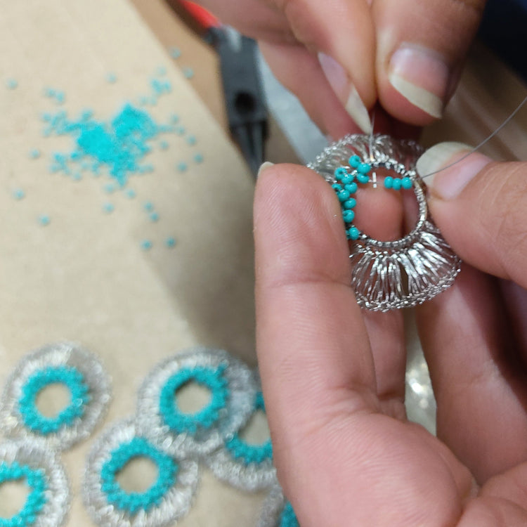 Fan Earrings in Turquoise