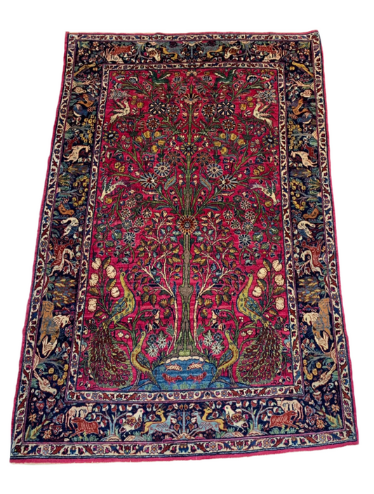 Persian Mashad Rug with a Tree of Life