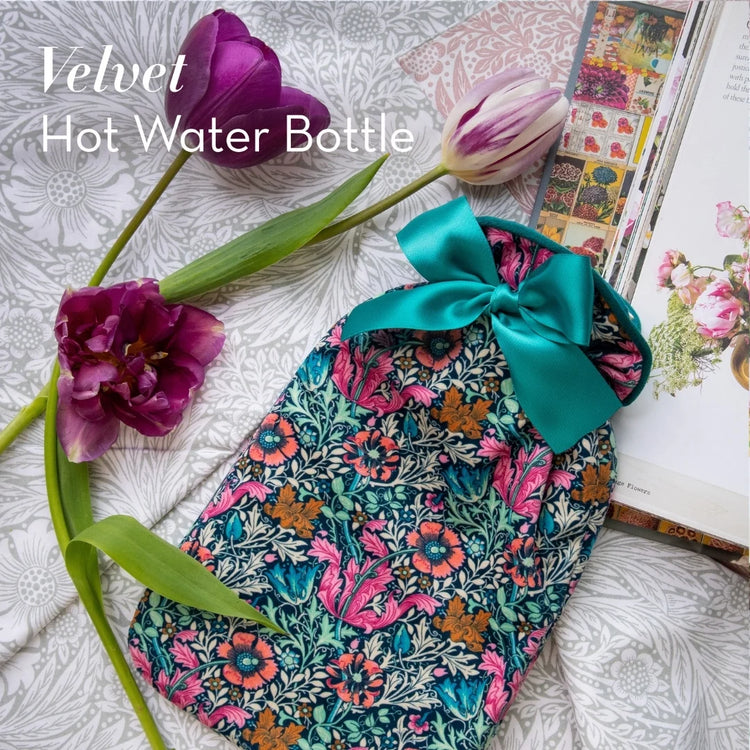 William Morris At Home Beautiful Sleep Velvet Hot Water Bottle