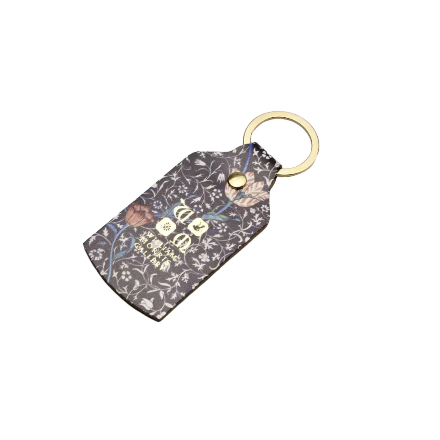 Keychain with floral pattern on a gray background