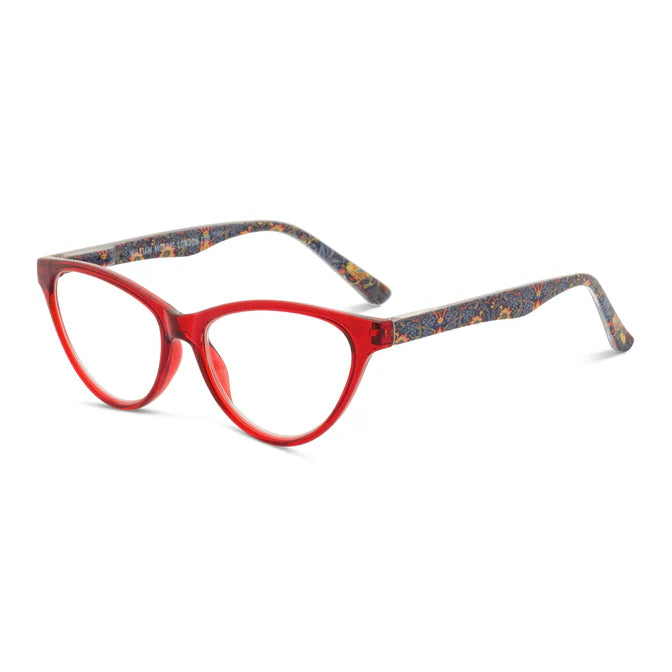 Strawberry Thief Red Cateye Reading Glasses