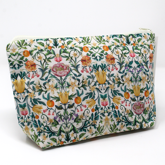 Art of Craft Cosmetic Bag - May's Orchard - White