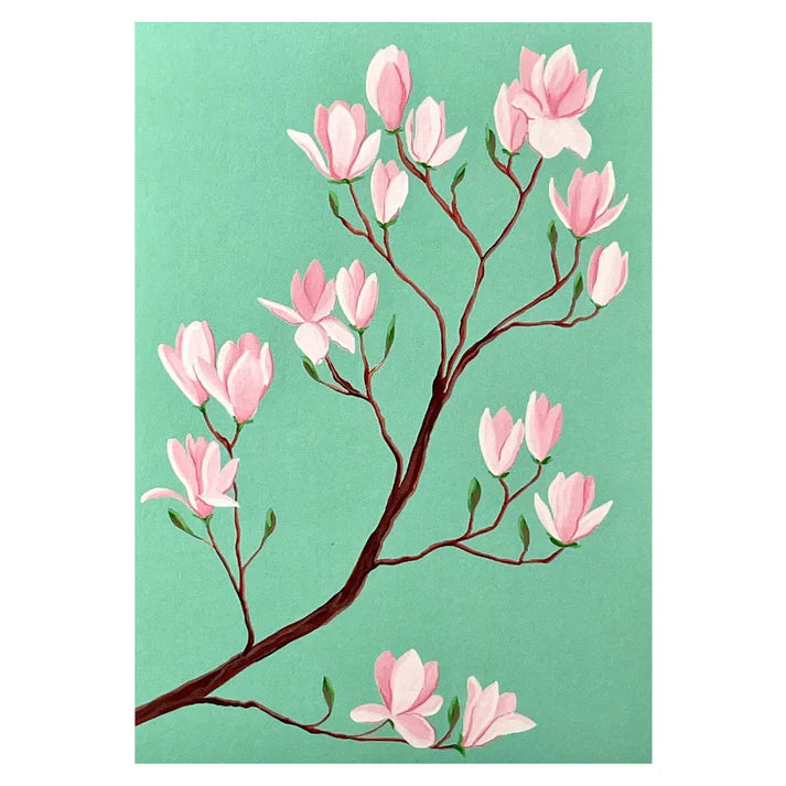 Botanical Mini Greeting Card - Magnolia Tree