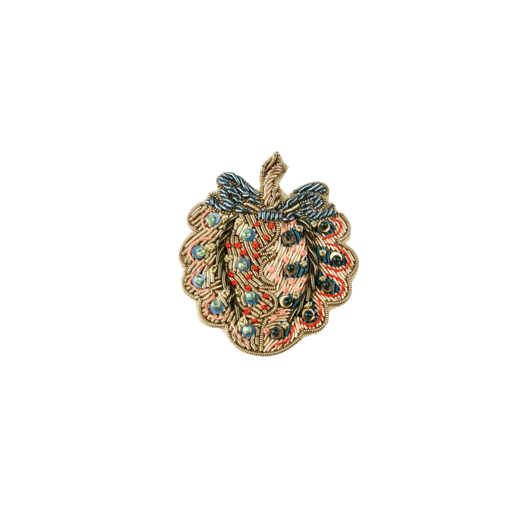 May Morris Inspired Hand Embroidered Heartsease  Brooch by Hand & Lock