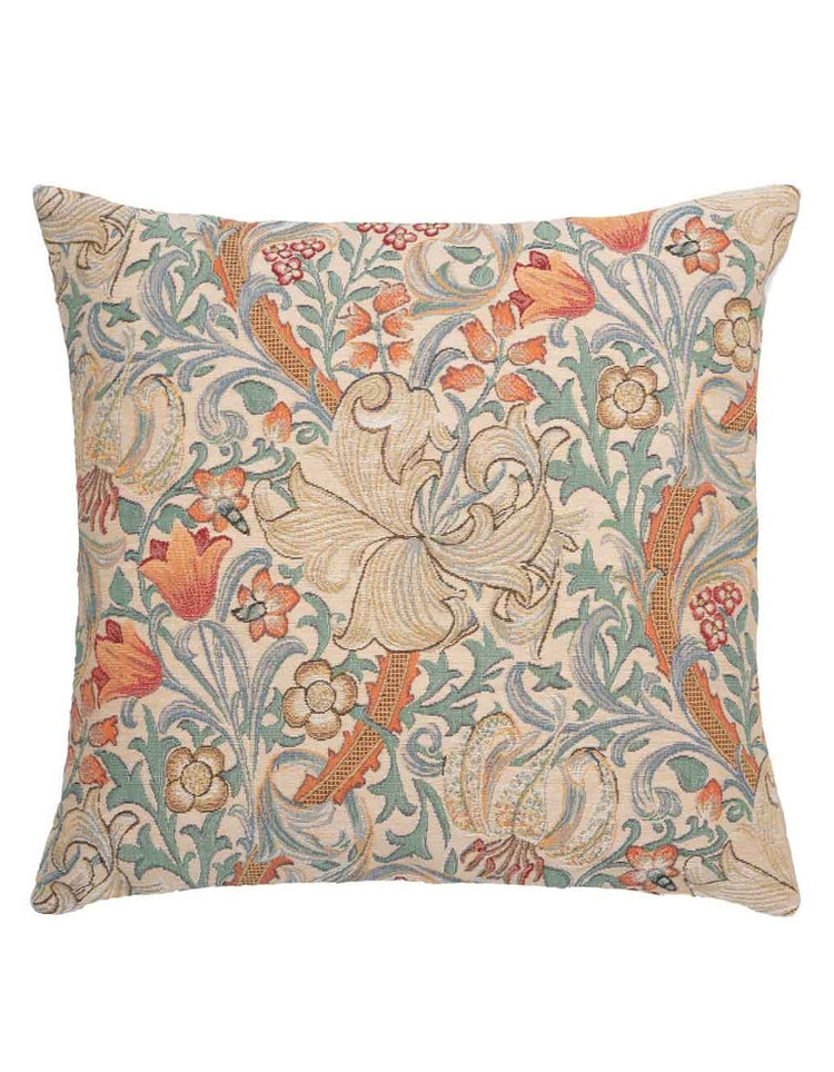 Golden Lily Pastel Tapestry Cushion (Large)
