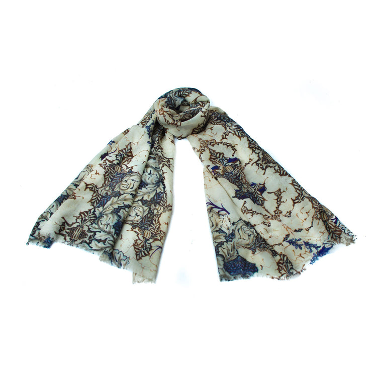 Acanthus Leaf Gallery Scarf (Blue)