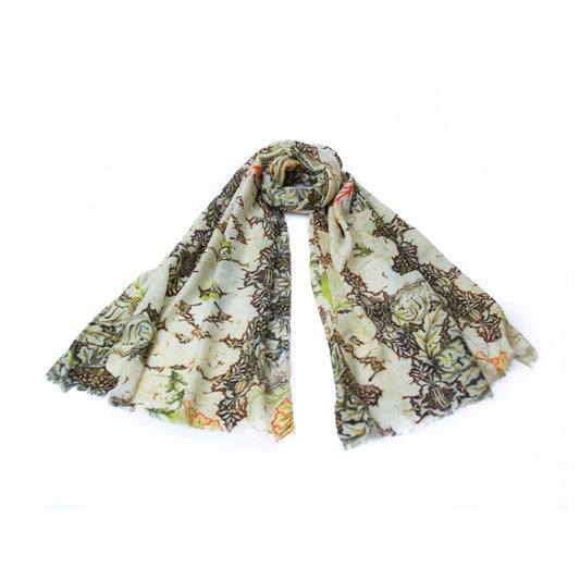 Acanthus Leaf Gallery Scarf (Lime)