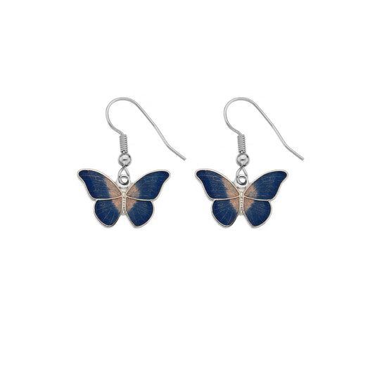 Sea Gems - Enamel Butterfly Earrings (blue)
