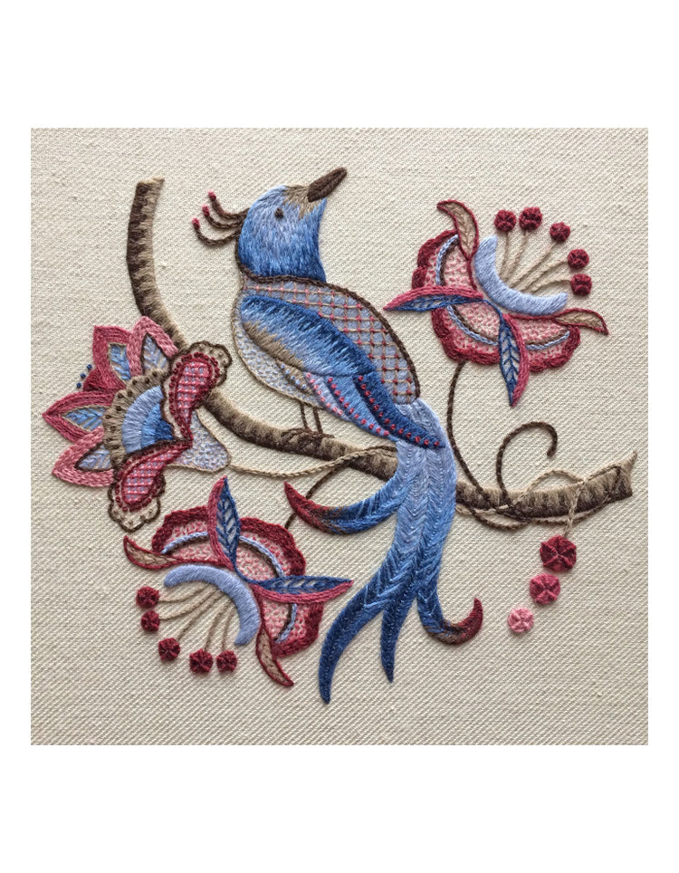 Bird of Paradise Crewel Work Embroidery Kit - Intermediate