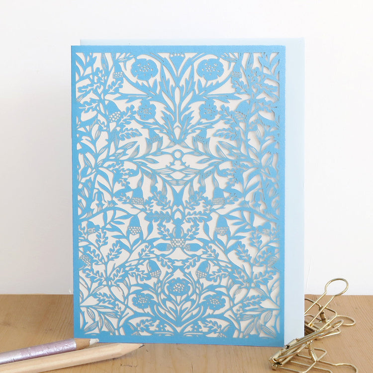 Acorn (blue) Laser Cut Card