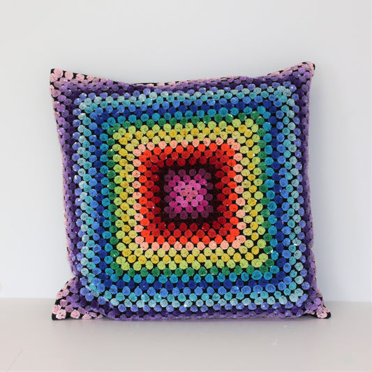 Ashish Sequin cushion - Rainbow Ombre