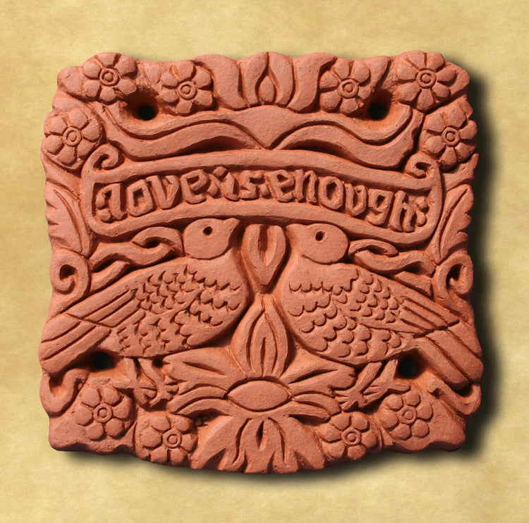 Decorative Terracotta Wall Tile - Love is Enough