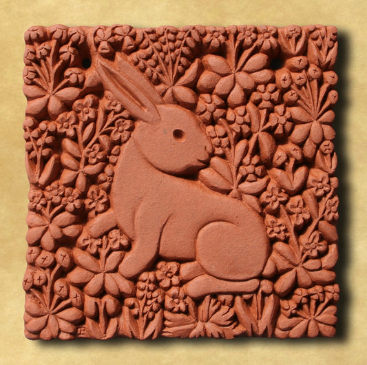 Decorative Terracotta Wall Tile - Rabbit