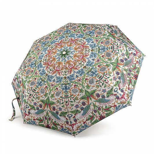 Morris & Co Strawberry Thief Print Umbrella in Cream