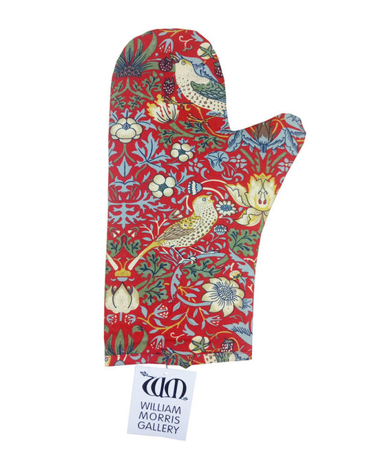 Strawberry Thief Red Single Oven Glove