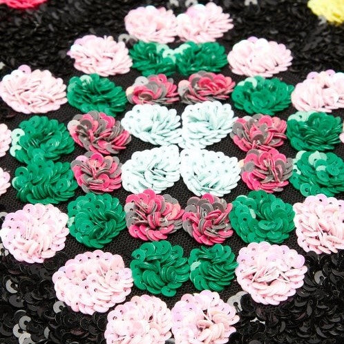 Ashish Sequin cushion - Crochet (Black/ Multicolour)