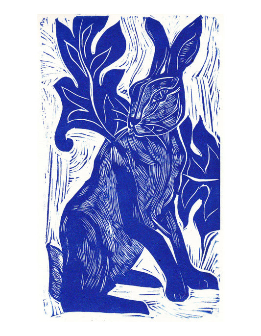 Anna Alcock - Blue Hare Print