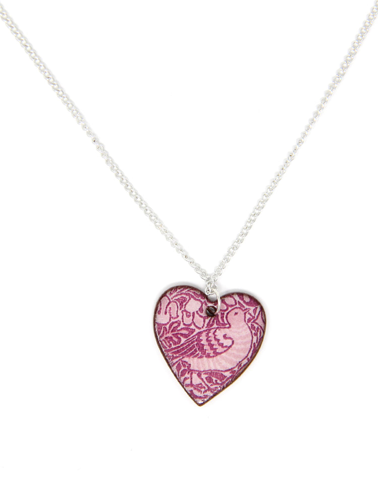 Dove and Rose Heart Pendant