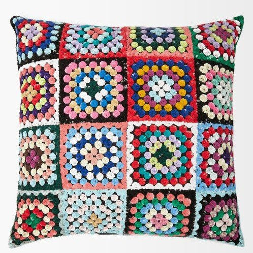 Ashish Sequin cushion - Crochet (Mixed/ Multicolour)