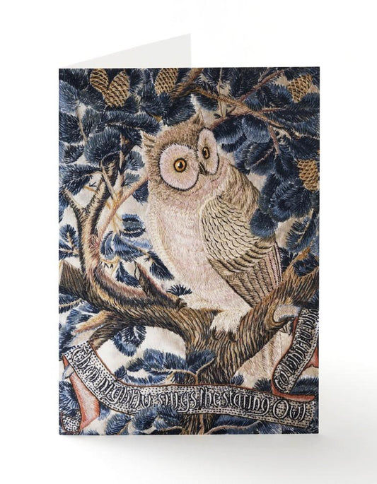 Owl Embroidery Greetings Card