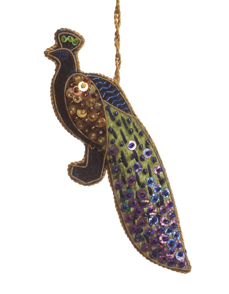 Sequined Peacock Decoration